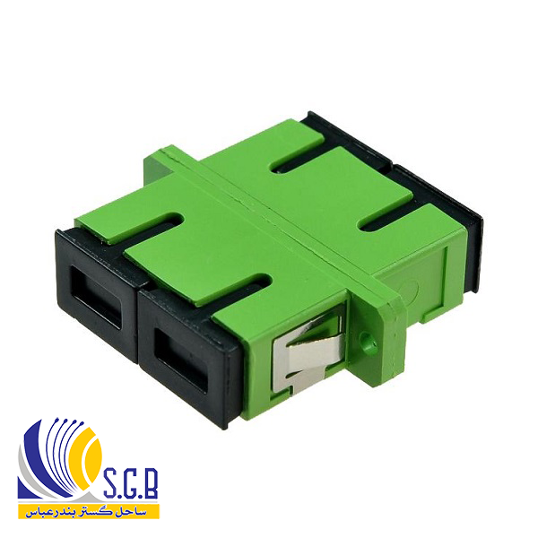 نمای جانبی آداپتور فیبر نوری SC APC دوبل